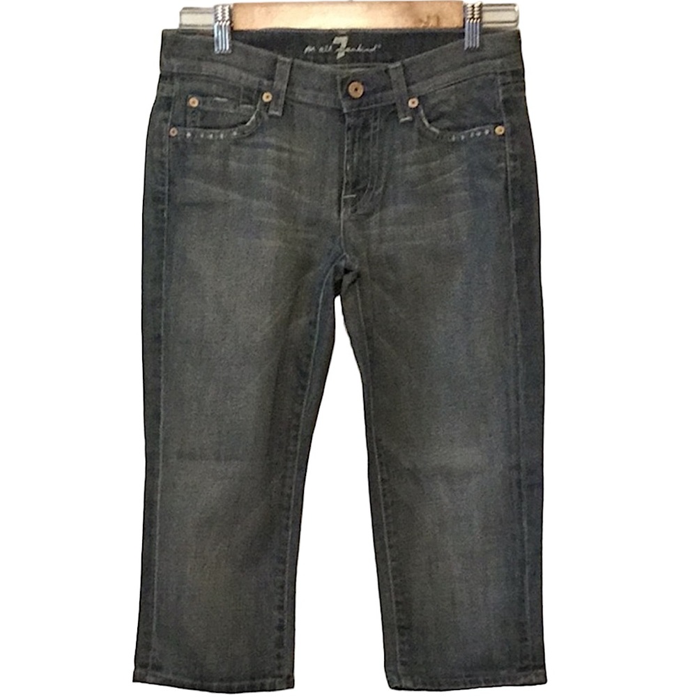 7 FOR ALL MANKIND sz 25 Capri Jeans Roxanne Medium Blue